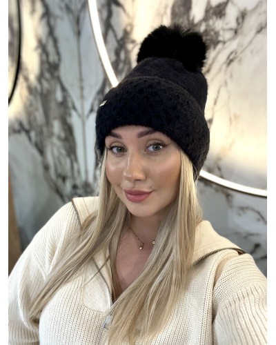Czapka z pomponem By o la la...! czarna