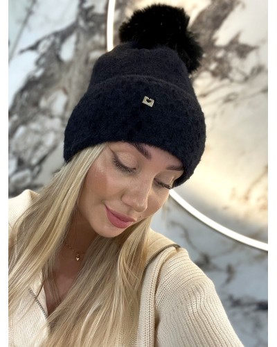 Czapka z pomponem By o la la...! czarna