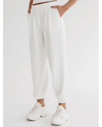 Spodnie materiałowe By o la la...! śmietankowe