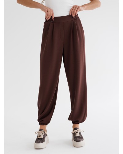Spodnie materiałowe By o la la...! czekoladowe