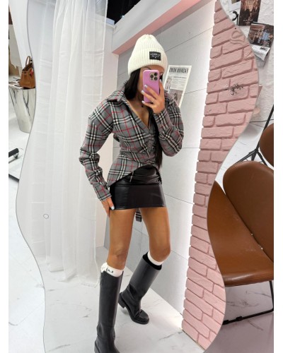 Koszula wiązana w kratę La Milla szara