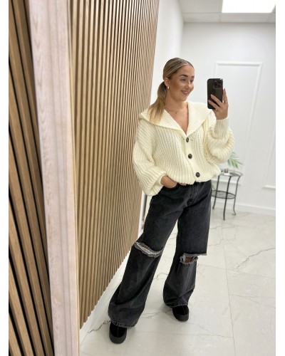 Kardigan La Milla śmietanowy