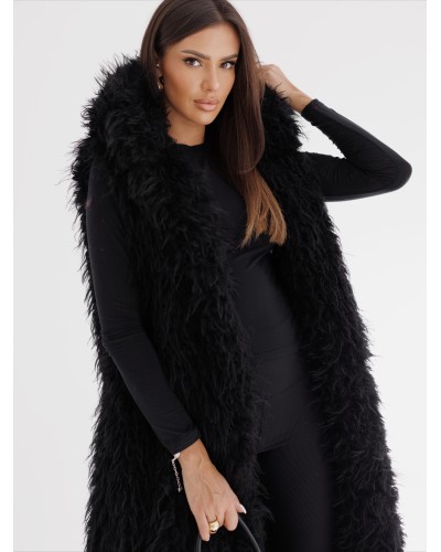 Kamizelka lama z kapturem By o la la...! czarna