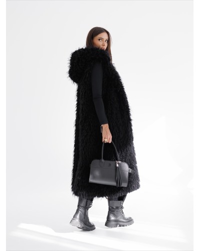 Kamizelka lama z kapturem By o la la...! czarna