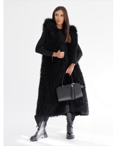 Kamizelka lama z kapturem By o la la...! czarna