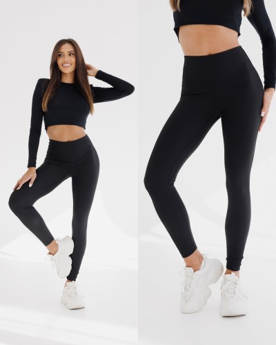 Legginsy prążkowane By o la la...! czarne