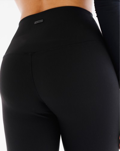 Legginsy prążkowane By o la la...! czarne