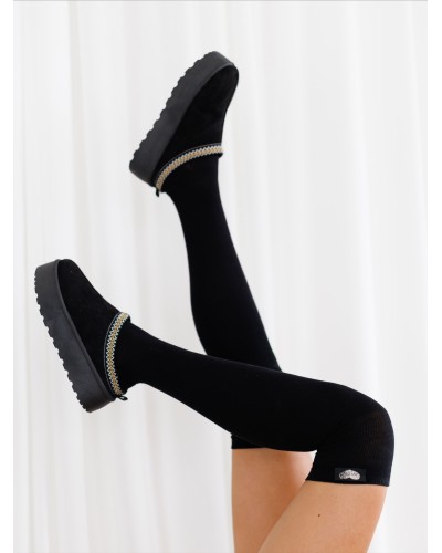 Zakolanówki z serduszkiem By o la la...! czarne