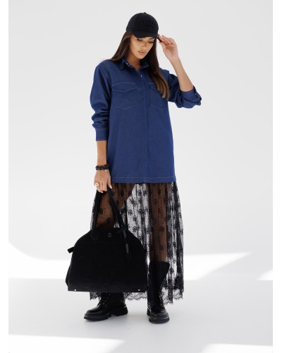 Sukienka koszulowa z koronkowym dołem By o la la...!