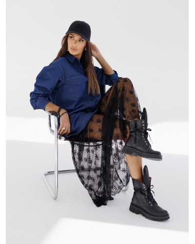 Sukienka koszulowa z koronkowym dołem By o la la...!