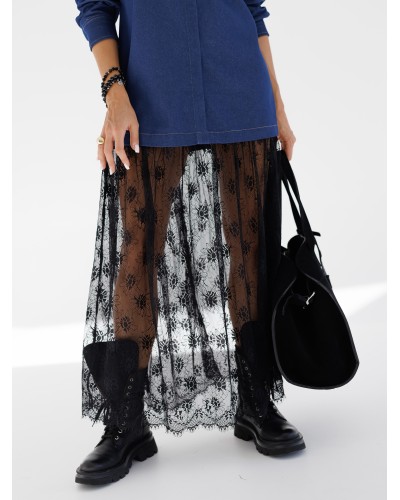 Sukienka koszulowa z koronkowym dołem By o la la...!