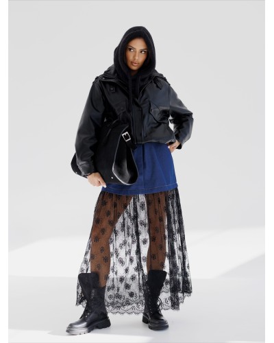 Sukienka koszulowa z koronkowym dołem By o la la...!