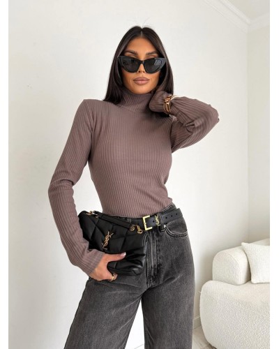 Golf prążkowany Mia latte