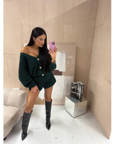 Komplet sweter plus spodenki La Milla butelkowa zieleń