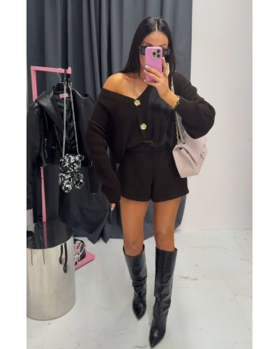 Komplet sweter plus spodenki La Milla czekoladowy