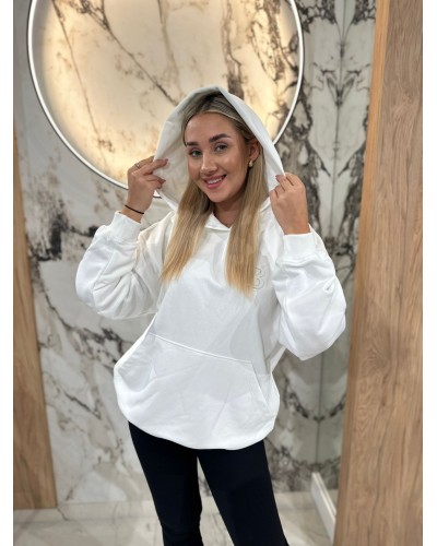 Bluza z kapturem By o la la...! śmietankowa