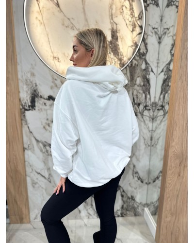 Bluza z kapturem By o la la...! śmietankowa