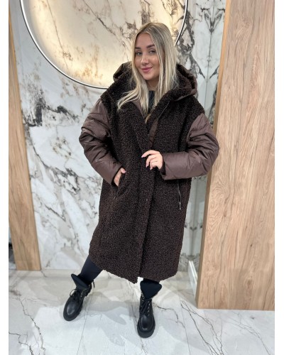 Kurtka baranek z pikowanymi rękawami By o la la...! chocomus