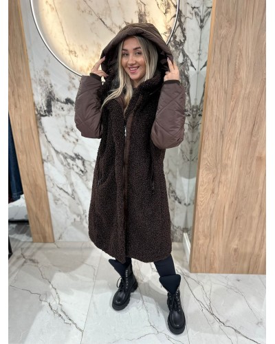 Kurtka baranek z pikowanymi rękawami By o la la...! chocomus