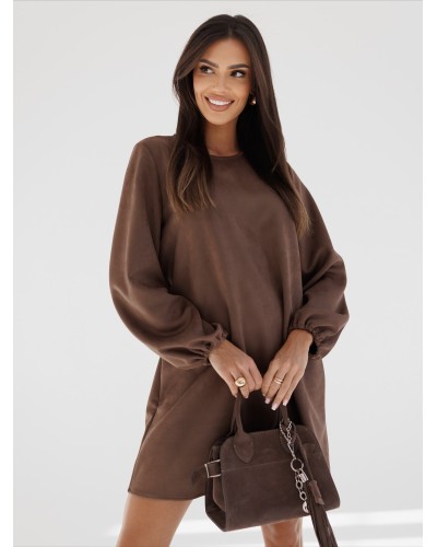 Sukienka zamszowa By o la la...! kakaowa