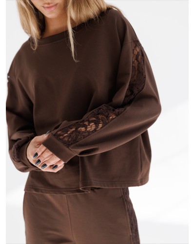 Komplet dresowy z koronkowym lampasem By o la la...! chocomus