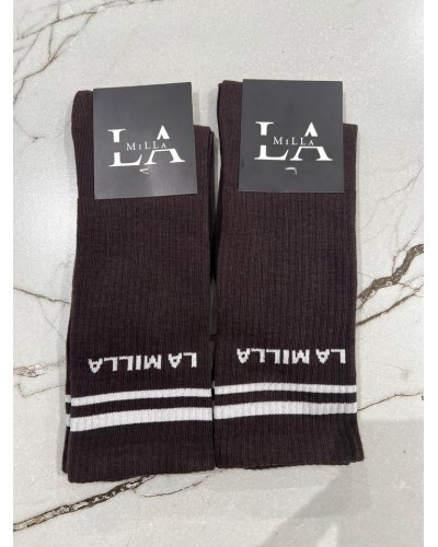 Skarpetki z lampasem La Milla czekoladowe