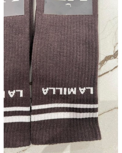 Skarpetki z lampasem La Milla czekoladowe