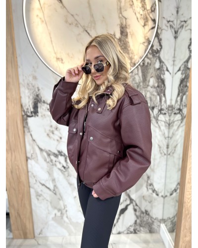 Bomberka skórzana By o la la...! merlot