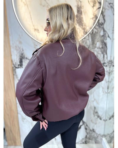 Bomberka skórzana By o la la...! merlot