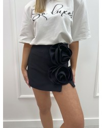 Spódnico-spodenki róże Belluci czarne
