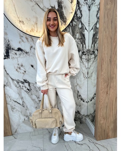 Komplet dresowy ocieplany EMO beżowy