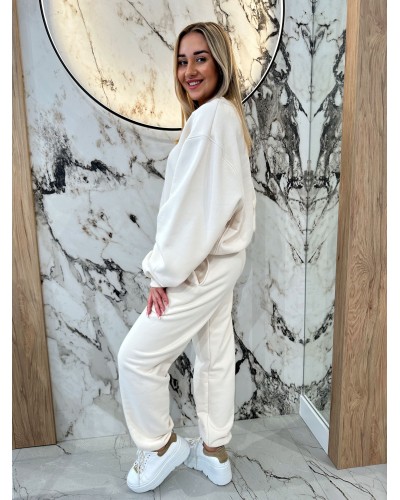 Komplet dresowy ocieplany EMO beżowy