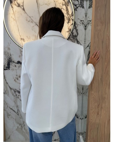 Marynarka oversize z kieszeniami EMO biała