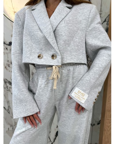 Komplet dresowy z marynarką EMO szary