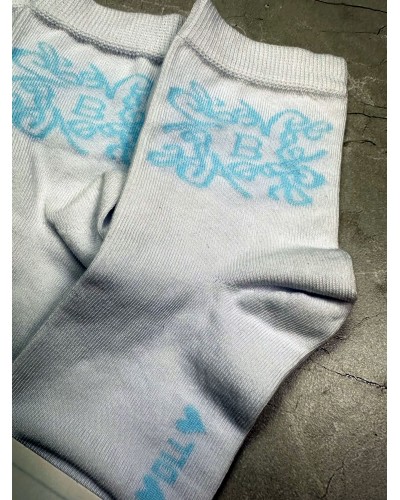 Skarpetki By o la la...! niebieskie logo