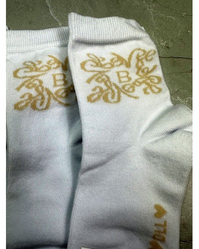 Skarpetki By o la la...! beżowe logo