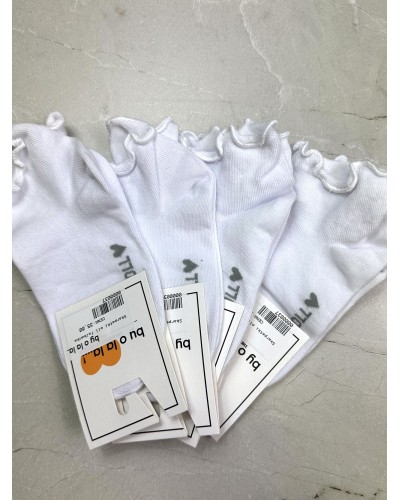 Skarpetki z falbanką By o la la...! białe