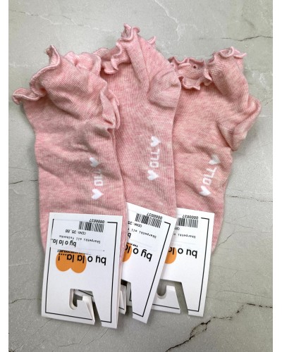 Skarpetki z falbanką By o la la...! różowe