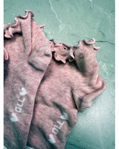 Skarpetki z falbanką By o la la...! różowe