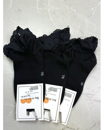 Skarpetki krótkie z koronką By o la la...! czarne
