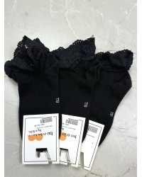 Skarpetki krótkie z koronką By o la la...! czarne