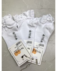 Skarpetki krótkie z koronką By o la la...! białe