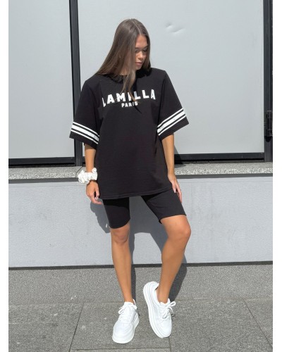 T-shirt Paris La Milla czarny z białym