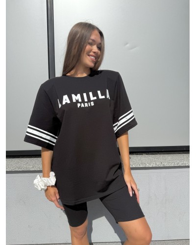 T-shirt Paris La Milla czarny z białym