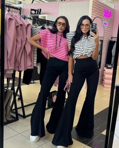 Bluza w paski z krótkim rękawem La Milla czarno-biała