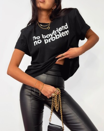 T-shirt No Boyfriend La Milla biały czarny