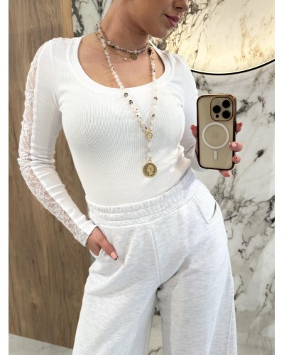 Naszyjnik różaniec z agatu dendrytowego  By o la la...! moneta złota