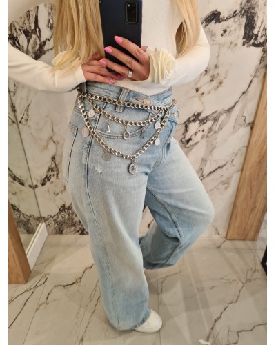 Pasek łańcuszek podwójny By o la la...! srebrny