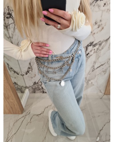 Pasek łańcuszek podwójny By o la la...! srebrny