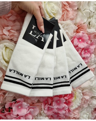 Skarpetki z lampasem La Milla białe